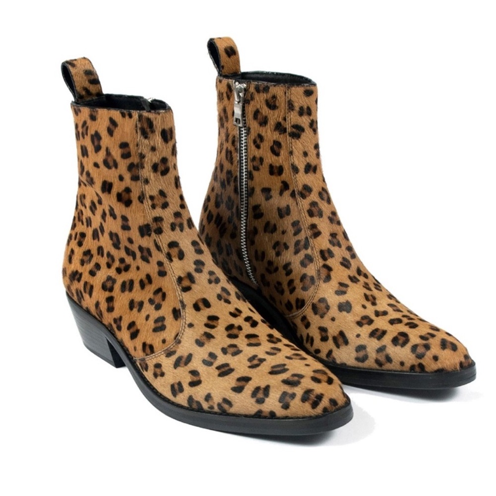 STRAIGHT TO HELL RICHARDS BROWN LEOPARD ANIMAL PRINT SIZE 12